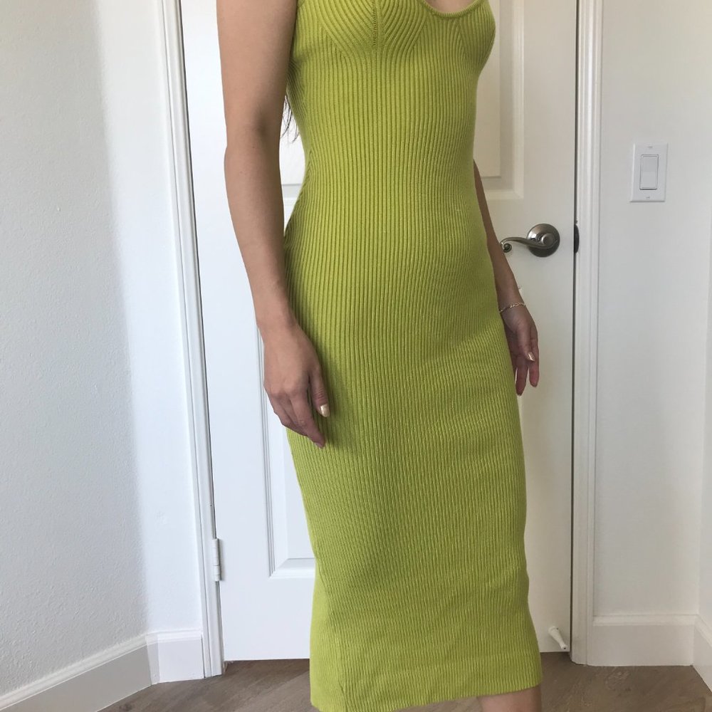 Beige Botany ribbed knit sweetheart dress NWOT (SMALL)